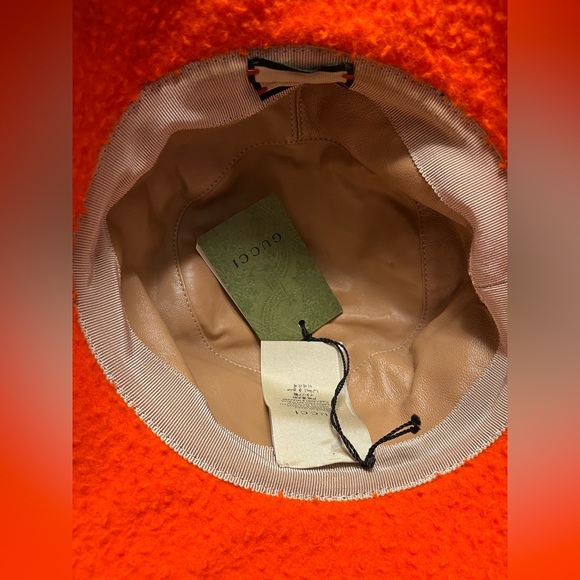 New Gucci Horsebit Orange Bucket Hat Size S - Picture 6 of 9